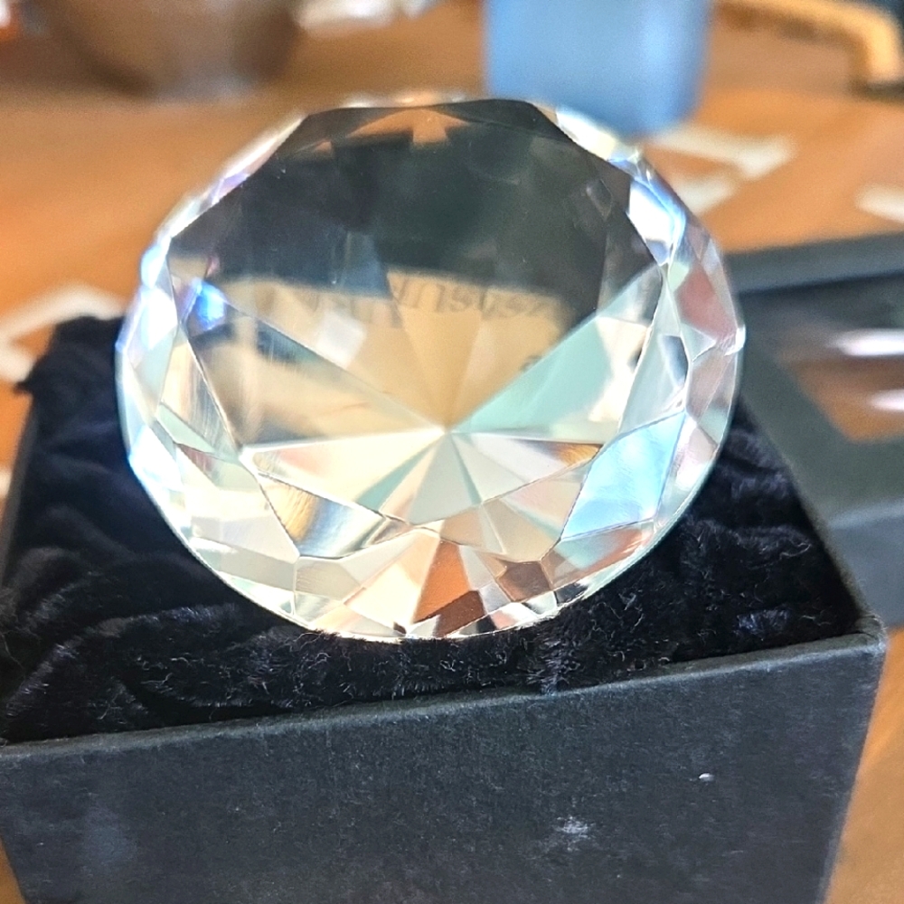 Crystal Faceted Paperweight